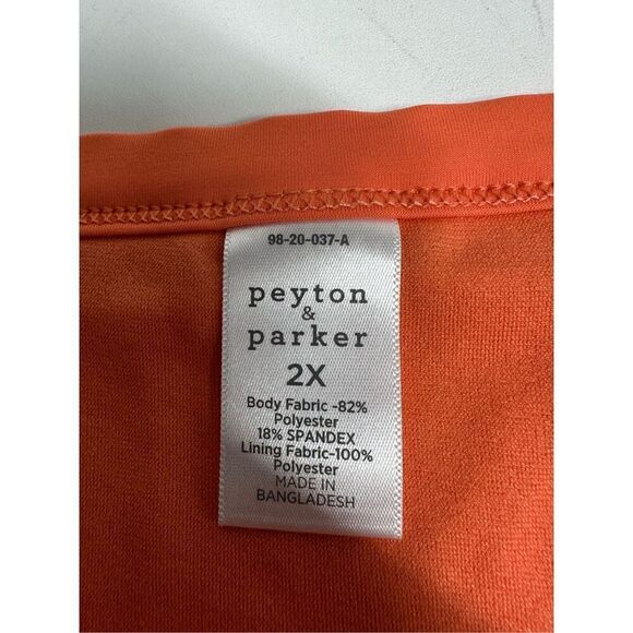 Peyton & Parker Full Coverage Bikini Swim Bottom Orange Plus Size 2X - Picture 3 of 6